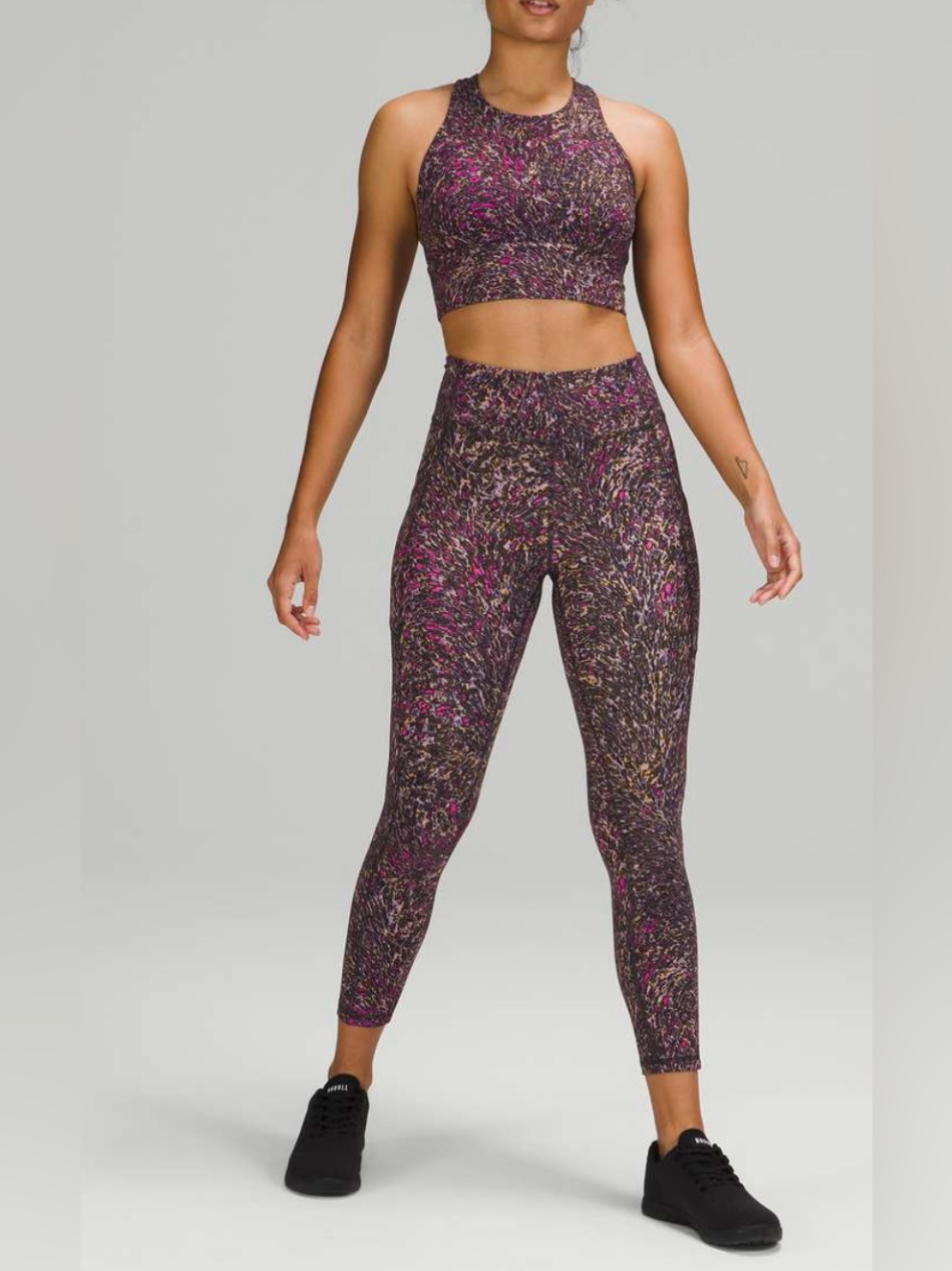 Lululemon Athletica Wunder Train High-Rise Printed Leggings & Crop Set